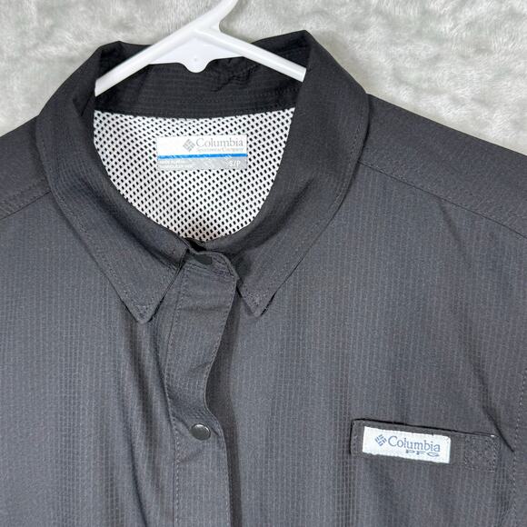 Columbia PFG Omni-shade Tamiami L/S Tunic Womens Small Black‎ Roll Tab Snap Vent - Picture 6 of 14